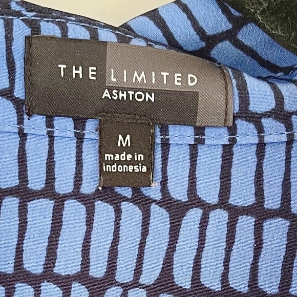 [The Limited] Ashton blue geometric print shirt dress size medium - Picture 4 of 10